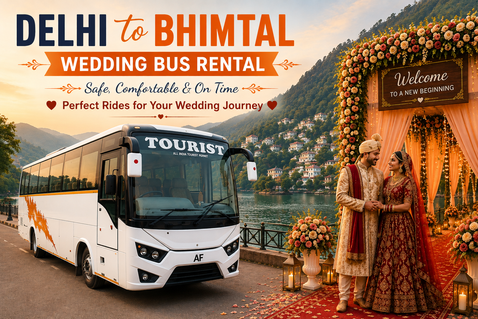 Delhi to Bhimtal Wedding Bus Rental – Destination Wedding Transportation