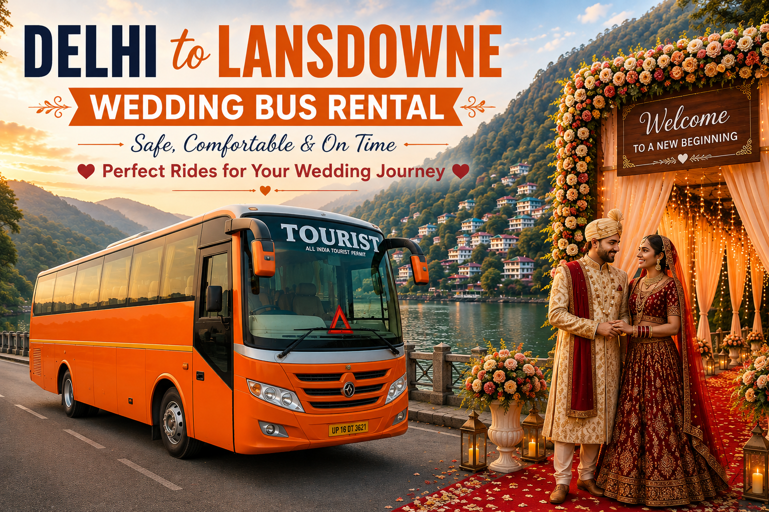 Delhi to Lansdowne Wedding Bus Rental – Luxury Mini Bus Hire