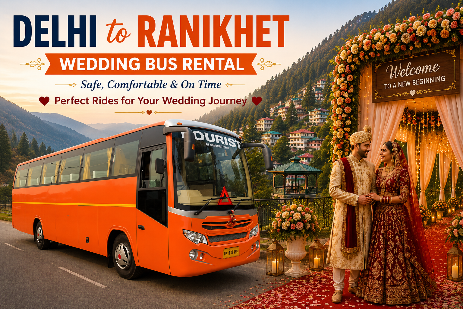 Delhi to Ranikhet Wedding Bus Rental – Luxury Mini Bus Hire