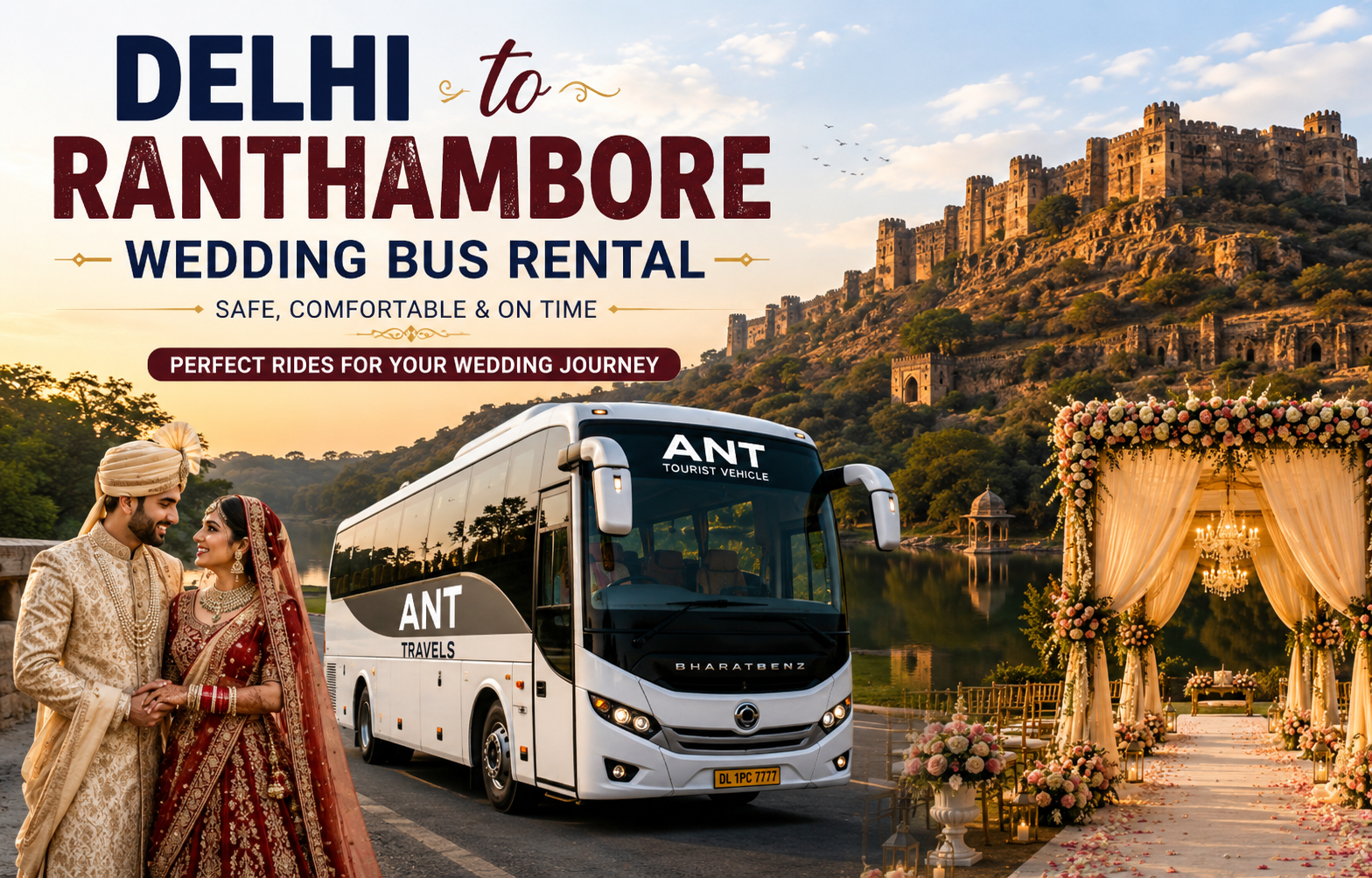 Delhi to Ranthambore Wedding Bus Rental – Luxury Volvo Coach Hire
