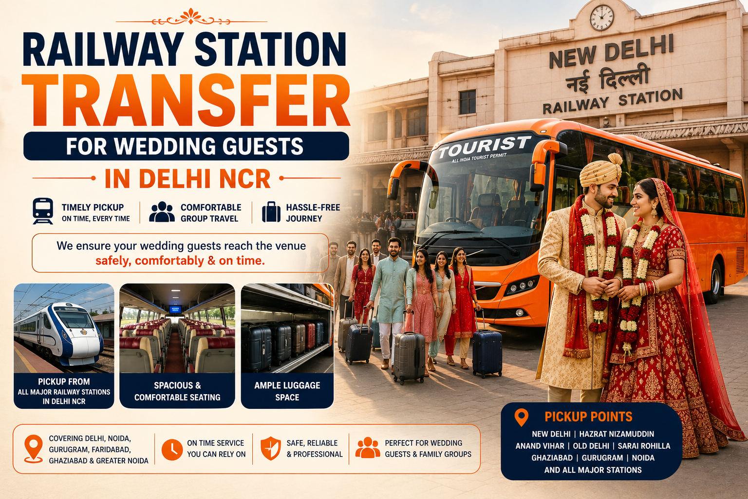Railway Station Transfer for Wedding Guests in Delhi NCR – ANT Travels